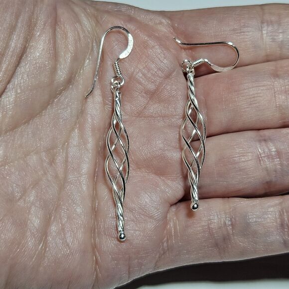 **Final Sale** MO Celtic Twirl Dainty Weave Sterling 925 French Wire Hook Dangle - Picture 1 of 13